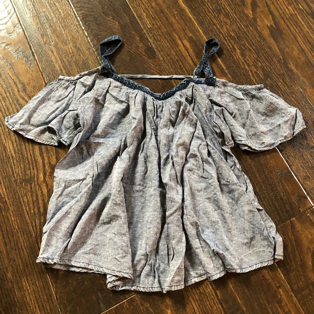 light denim colored, cute shirt from francescas